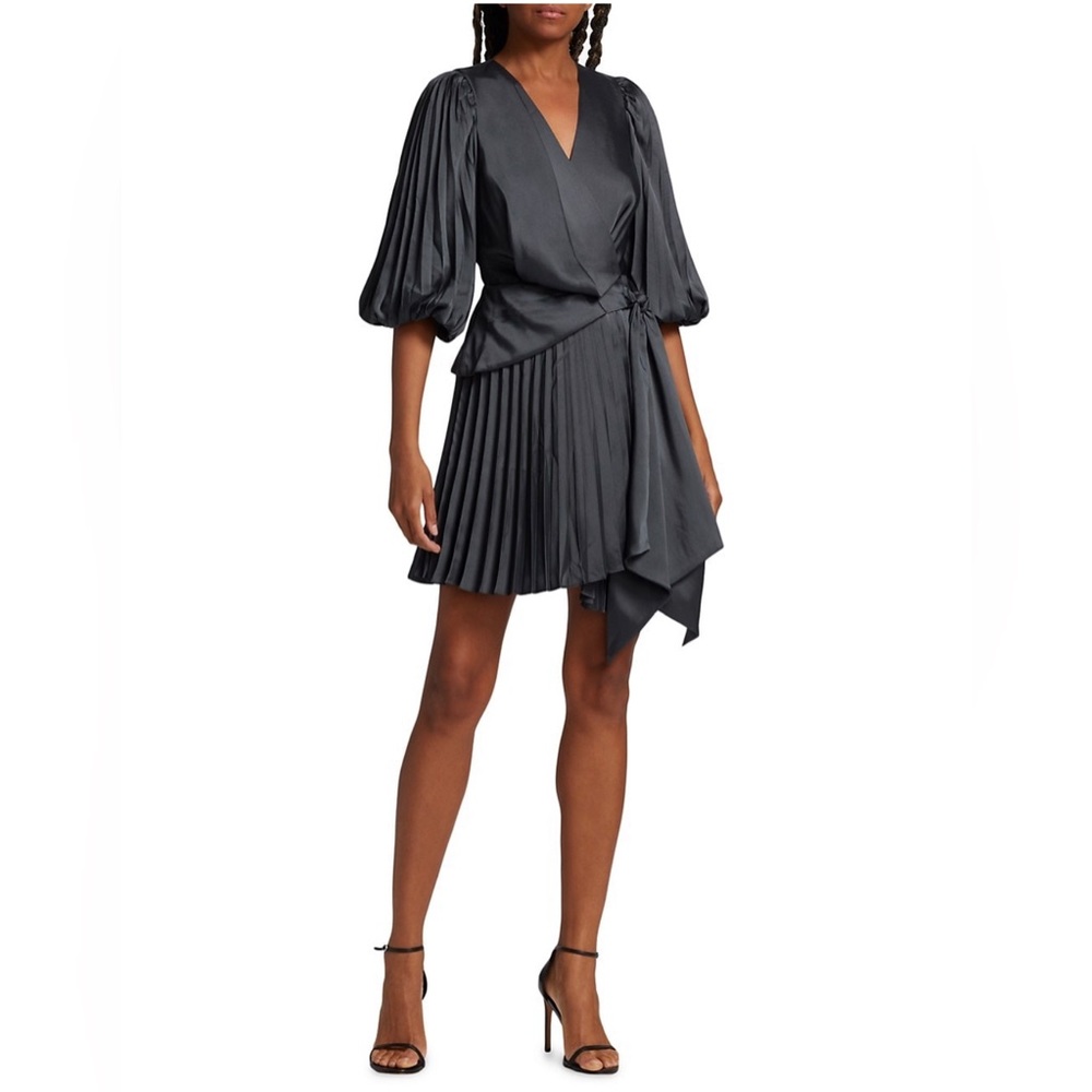 ACLER Harlem Wrap Mini Dress in Petrol